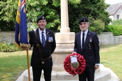 Mick Brett (British Legion Standard Bearer) with Pete Hughes  (British Legion Wreath Bearer) (L-R)